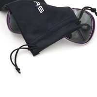 Eastsunshine Offre Spéciale OEM Logo personnalisable Pochette pour lunettes à cordon noir Pochette pour lunettes de soleil en microfibre de haute qualité