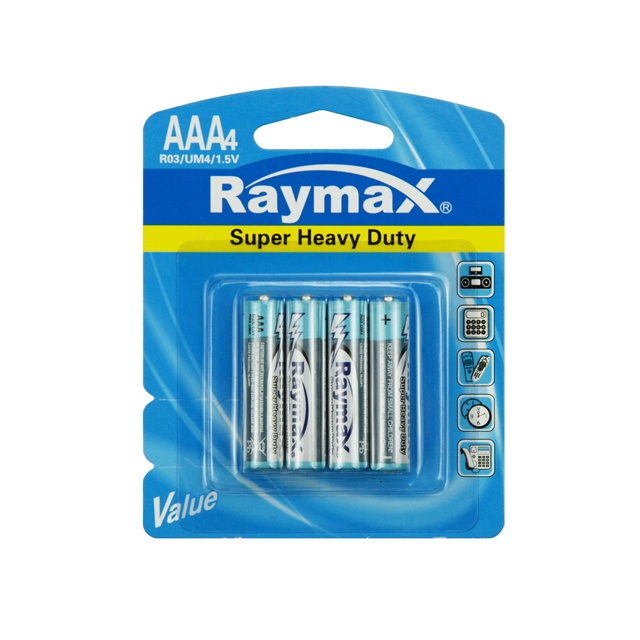 Superior Performance OEM Raymax R03 Size Aaa 1.5V Um-4 Carbon Zinc Dry Battery for Clock Camera