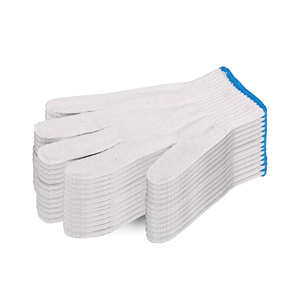 Reguliere stijl blauwe bies 450g groothandel hoogwaardige puur katoenen antistatische antislip vochtregulerende ademende veiligheidshandschoenen - Product Image 2