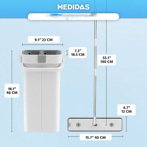 Customized Eco-Friendly Clean Mops 2pcs Microfiber Floor Mops Telescopic Stainless Steel Handle High Capacity 80-90% Dehydration - Product Image 5