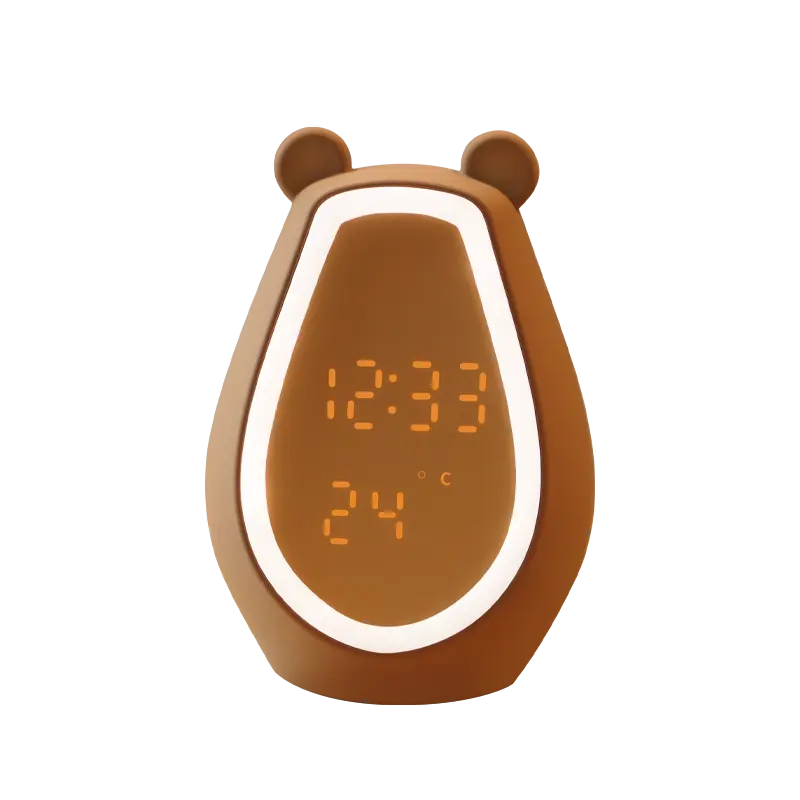 Kak — horloge LED numérique silencieuse, avec haut-parleur intégré, Rechargeable, alarme, veilleuse, luminaire de chevet, idéal pour la chambre à coucher
