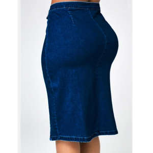 Minigonna in Denim Blu di <span class=keywords><strong>Cotone</strong></span> da Donna, Taglia S-5XL, Sexy con Bottoni, Jeans alla Moda a Vita Alta - Product Image 4