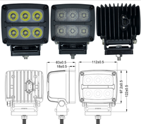 Luz de Trabajo LED de Estilo Nórdico de 50W 120W, Triple Haz, 12V 24V, IP68, Impermeable, de Aluminio, 5000 Lúmenes, para Excavadora, Camión Pesado, Minería