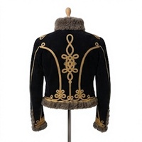 Veste d'hiver gothique pour homme en laine croisée, style hussard, avec broderie squelette dorée, imperméable et respirante, enduite