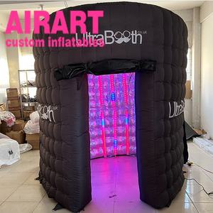 LED Lighting <strong>Inflatable</strong> Black Printing logo Cylinder Shape Photo Booth - Product Image 4