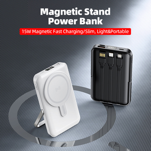 พาวเวอร์แบงค์แบบพกพาความจุสูง 10000mAh พร้อมสายชาร์จในตัว รองรับการชาร์จเร็ว PD 22.5W และการชาร์จไร้สาย พร้อมขาตั้ง - Product Image 2