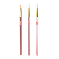 Lot de 3 stylos de nail art or rose pour dessin de lignes, pinceaux liner et stylos graffiti