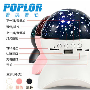 Poplor <b>Led</b> Star <b>Projector</b> Night Light With Bluetooth Speaker USB Charging Multicolored Globe Shape - Product Image 3