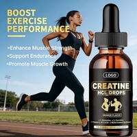 Gouttes liquides orales de créatine aromatisées à l'orange, personnalisées par le fabricant, pour la croissance musculaire et l'augmentation de l'énergie chez les adultes.