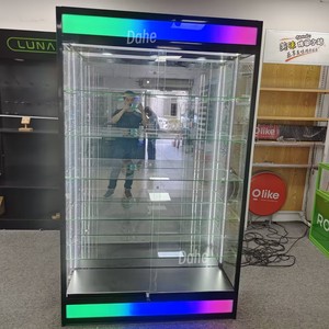 Tủ trưng bày cửa hàng bán lẻ có đèn LED, khung nhôm tiết kiệm chi phí, tủ kính trưng bày, tủ trưng bày cửa hàng thuốc lá - Product Image 5