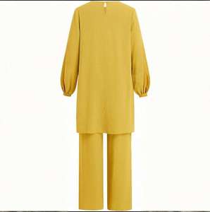 Tenue de travail islamique de style musulman, blouses de travail à manches longues, abaya, hauts amples, pantalons larges pour femmes - Product Image 2