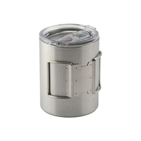 Ensemble de tasses isothermes réutilisables en acier inoxydable à double paroi CT-8068 de 500 ml avec poignée pour le camping et l'escalade en extérieur, utilisables à chaud ou à froid