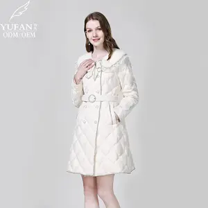 YuFan Custom 2023 OEM ODM peluche pizzo doppio strato scialle piumino quadrato trapuntato piumino temperamento piumino da donna