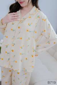 Conjunto de ropa informal de maternidad de tela de lino de seda suave con logotipo personalizado de la mejor opción transpirable y no decolorada de longitud larga - Product Image 4