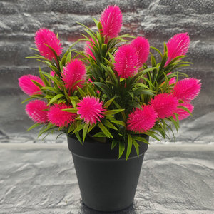 Planta Artificial de Lavanda y Cattail de 25cm, Color Rosa, en Maceta de Plástico, Decoración de Interiores para Floristería - Product Image 1