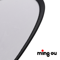 Ventilateur pliable personnalisé avec logo, disques volants de graduation, sublimation, bord noir, avec pochette