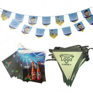 Guirnaldas Triangulares Personalizadas de Poliéster y PVC, Banderines de Tela de Poliéster para Fiestas - Product Image 1