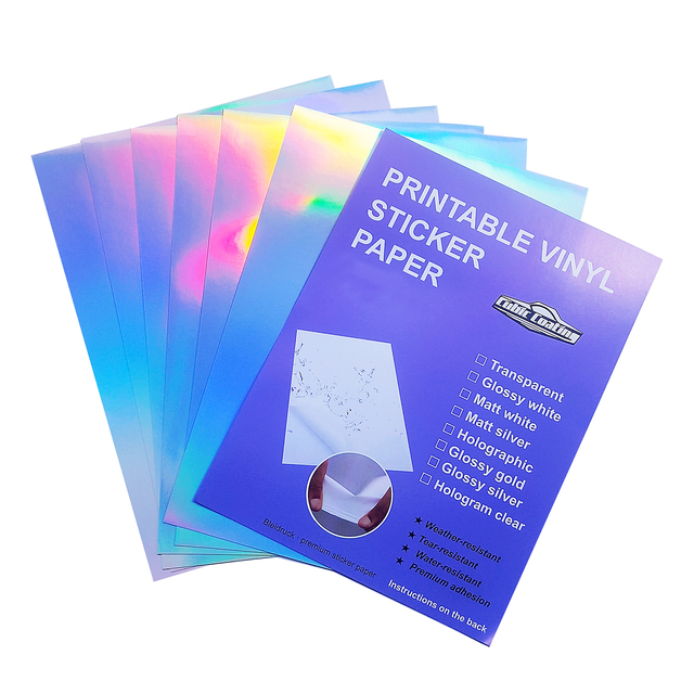 Inkjet&Laser Holographic A4 Sticker Paper Printable Label Sticker Waterproof Self-adhesive Sticker Vinyl