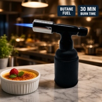 Briquet torche DP-Custom à poignée cylindrique, flamme puissante, au butane, coupe-vent, en alliage de zinc, durable, pour camping et barbecue en extérieur, sûr