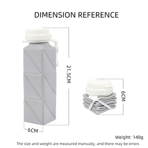 Food Grade Eco-Friendly Silicone <b>Collapsible</b> <b>Water</b> <b>Bottle</b> Lid Portable Foldable Sports Cup Dishwasher Microwave Safe Outdoor - Product Image 2