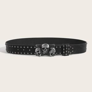 Cinturón Juvenil Punk con Calavera y Botones a Presión de PU, Cinturón Casual de Plástico, Cinturón Gótico Moderno para Hombres y Mujeres, Moda <span class=keywords><strong>2026</strong></span> - Product Image 2