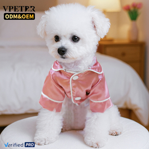 <span class=keywords><strong>Pigiama</strong></span> di Lusso Classico e Confortevole in Seta OEM ODM per Cani, Abbigliamento per Teddy Bear, Pomeranian, Bulldog, Camicia da Notte per Cani Piccoli e Gatti - Product Image 2