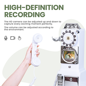 골동품 전화 공중 전화 부스 음성 메일 파티 생일 사진을 위해 활성화 된 F17 웨딩 비디오 방명록 - Product Image 3