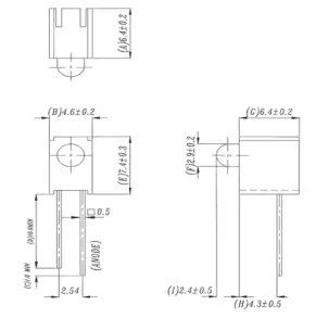 Ekinglux lampu indikator led, A264B Seri 3mm pemegang merah