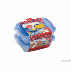 Bistro Chef Contenedor de almacenamiento de alimentos cuadrado pequeño 2P 400 - Product Image 1