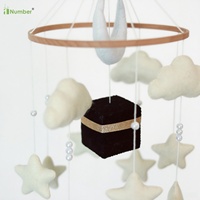 Mobile musical pour bébé, cadeau de naissance islamique, jouets suspendus pour berceau, étoile, lune, Coran, Kaaba, pour la chambre de bébé fille et garçon