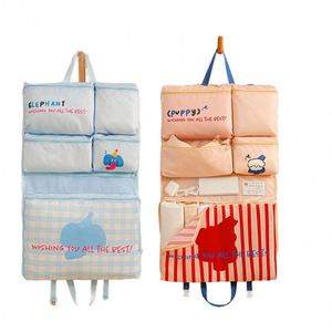 Fashion Large Capacity Multi-Functional Polyester Cartoon Pattern Handbag Foldable Design Zipper Closure Clothes <b>Storage</b> - Product Image 1