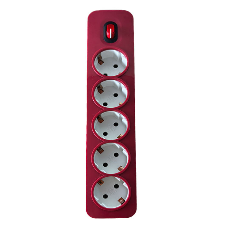 VNX Original Factory 1-gang 5-Way 1.5m/3m Cable EU Extension Cord Socket Electrical Outlet Switches Extension Power Socket