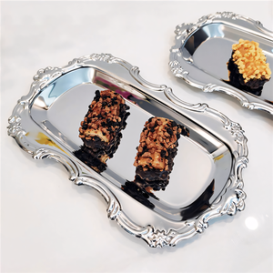 Plateau de service en relief vintage-Plateau à dessert et à collation | Organisateur de rangement de bijoux | Décor de table à manger - Product Image 4