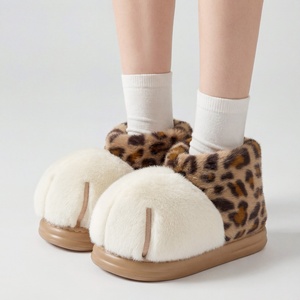 Pantofole da Donna in Camoscio con Suola in EVA, Nuove Calde <span class=keywords><strong>Scarpe</strong></span> Invernali per Interni con Pelliccia Spessa - Product Image 1