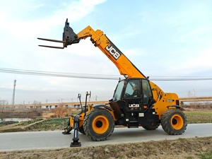 Chariot télescopique JCB jaune d'occasion, engin de construction, attache pour chariot élévateur, moteur 4000 kg, 0-2000 heures, origine Anhui, vidéo - Product Image 3