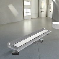 Siphon de douche linéaire invisible de 20 pouces en acier inoxydable 304 moderne, anti-odeur, avec filtre à cheveux, pour cuisine et extérieur