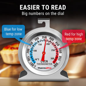 Thermomètre de four ThermoPro pour manomètre à gaz avec thermomètre de cuisson à lecture instantanée en acier inoxydable - Product Image 4