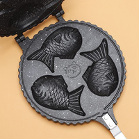 Poêle à Taiyaki 2, 3 ou 4 poissons, antiadhésive, pour gaufres, mini-œufs et crêpes, ensemble de cuisson