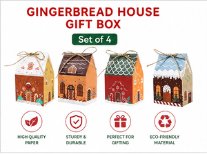 Luxury Gingerbread House Shape Paper <b>Box</b> Foldable Paperboard <b>Party</b> Favor <b>Box</b> for Christmas Candy and Surprise Gift <b>Box</b> - Product Image 5