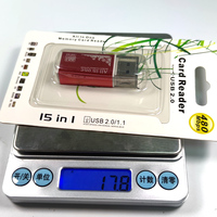Dispositivo de lectura de tarjetas de memoria todo en 1 USB 2,0 adaptador multifunción lector de tarjetas SD TF para teléfono móvil Android 15 Tablet PC