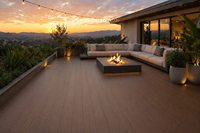 Planche de terrasse creuse en WPC pour extérieur, grain de bois 3D embossé, sol en bois-plastique co-extrudé pour piscine et jardin