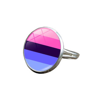Dainty Rainbow Cuff Color Ajustable Pride Ring Acero inoxidable Multi-estilo LGBT <span class=keywords><strong>Gay</strong></span> Lesbian Round Pride Open Ring - Product Image 3