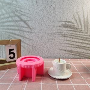 Moldes de fundición de resina hechos a mano para adornos decorativos DIY estilo Ins taza de té de silicona portavelas molde W0176 - Product Image 1