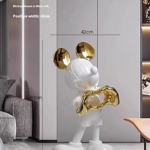 Adorno Grande de Resina de <span class=keywords><strong>Mickey</strong></span> <span class=keywords><strong>Mouse</strong></span> Popular en Internet Pintado Ecológico de Pie para Sala de Estar Mueble de TV Sofá y Porche - Product Image 6