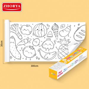 กระดาษม้วนระบายสีสำหรับเด็ก Zhorya OEM 3M สำหรับวาดภาพ ระบายสี ศิลปะติดผนัง ของขวัญสำหรับเด็ก - Product Image 6