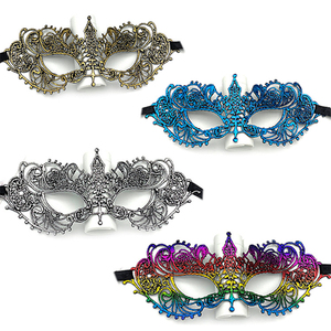 Maschera in Pizzo Colorata con Decorazioni Dorate, Maschera da Principessa per Bambine, Maschera Erotica Sensuale per Occhi da Donna - Product Image 2