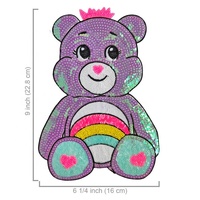 Parche Termoadhesivo Personalizable de PVC con Diseño de Oso Dulce y Bordado de Lentejuelas para Ropa y Accesorios