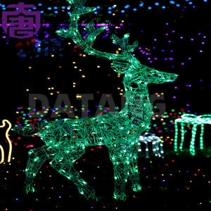 Lumières LED 3D personnalisables en forme de cerf, grandes décorations de Noël pour l'extérieur, indice de protection IP65, installation facile, éclairage - Product Image 1