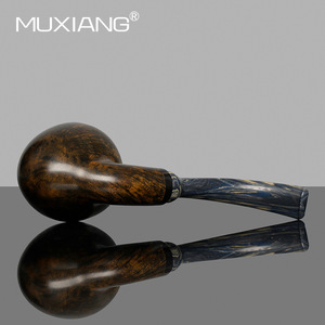 Muxiang Handmade Solid Wood Bent Tobacco Pipe Traditional Smoking Accessory for Men - Product Image 3