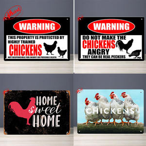 Rustique maison ferme 20*30CM Vintage métal signes en gros personnalisé ferme mur décor signe frais oeuf étain signe Animal métal affiche - Product Image 3